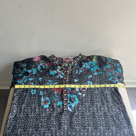 JOHNNY WAS Kennedy Mixed Print Silk Tunic Size XS - Picture 11 of 11
